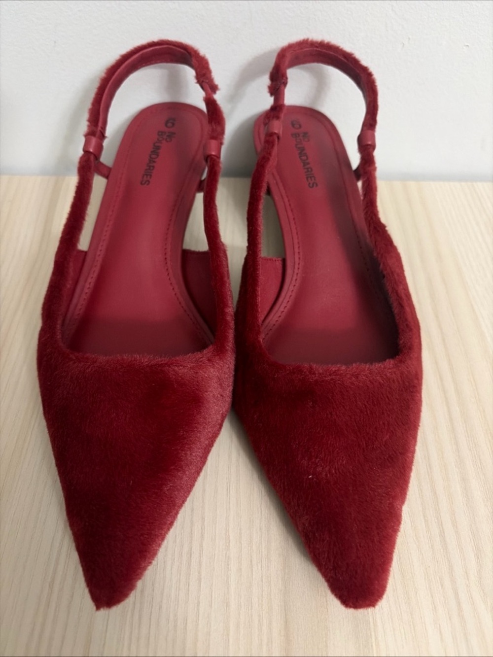 No Boundaries New No Tags Women’s Faux Fur Slingback Kitten Heels Size 9